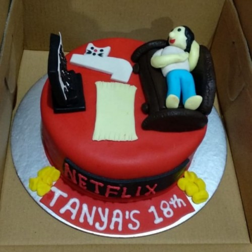 Netflix Lover Fondant Cake Delivery in Ghaziabad