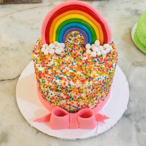 Rainbow Sprinkles Semi Fondant Cake Delivery in Ghaziabad Rainbow Sprinkles Semi Fondant Cake Delivery in Ghaziabad