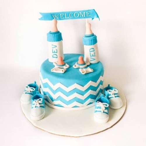 Baby Welcoming Fondant Cake Delivery in Ghaziabad