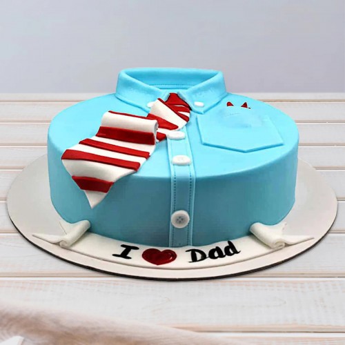 Dad Shirt & Tie Fondant Cake Delivery in Ghaziabad