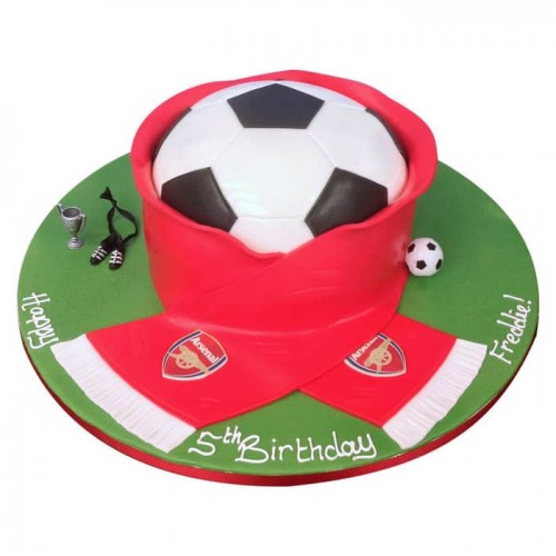 Football And Scarf Theme Fondant Cake Delivery in Ghaziabad