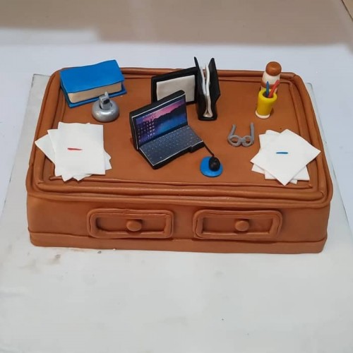 Office Table Theme Fondant Cake Delivery in Ghaziabad