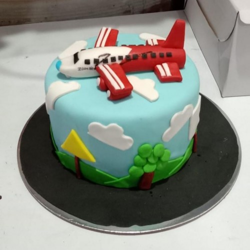 Airplane and Clouds Theme Cake Delivery in Ghaziabad