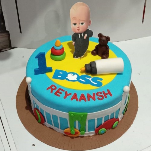 Boss Baby Blue Fondant Cake Delivery in Ghaziabad