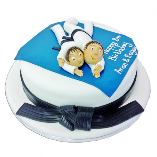 Judo Theme Fondant Cake Delivery in Ghaziabad