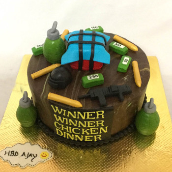 PUBG Winner Chicken Dinner Cake