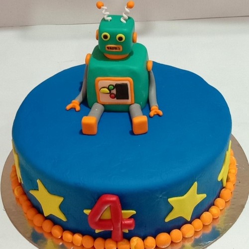 Robot Theme Fondant Cake Delivery in Ghaziabad