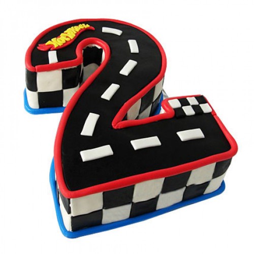 2 Number Racing Track Fondant Cake Delivery in Ghaziabad