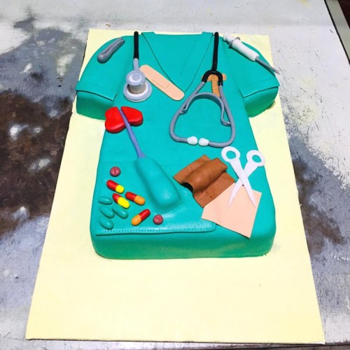Doctor Uniform Themed Fondant Cake Delivery in Ghaziabad