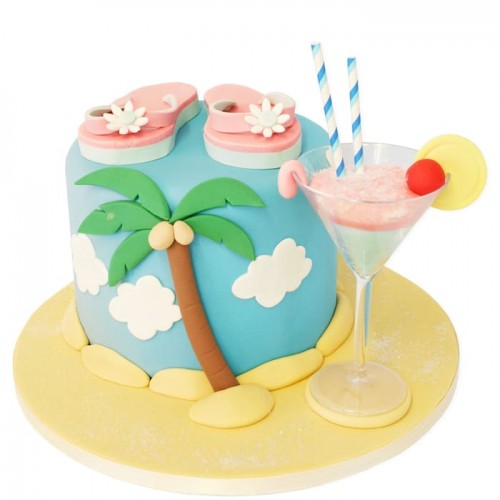 Flip Flops Theme Fondant Cake Delivery in Ghaziabad