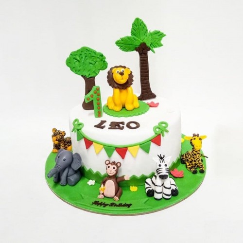 King Of The Jungle Fondant Cake Delivery in Ghaziabad