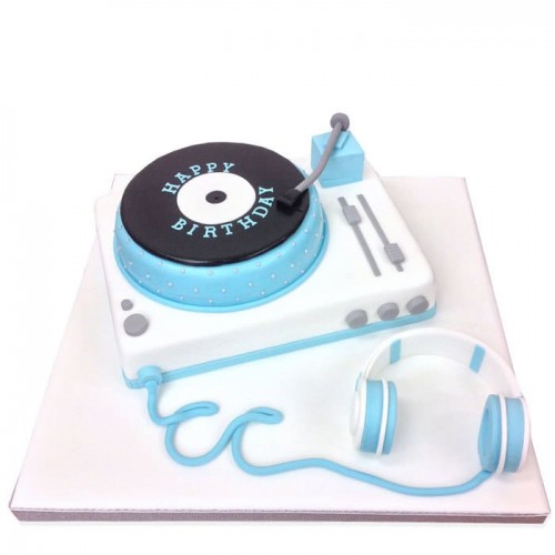 Record Deck & Headphones Fondant Cake Delivery in Ghaziabad