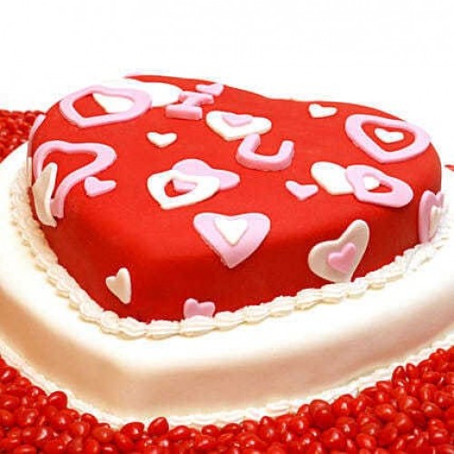 Red Heart Designer Fondant Cake Delivery in Ghaziabad
