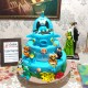 2 Tier Cartoon Animals Baby Fondant Cake