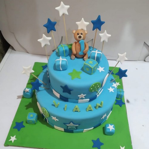 Kids 1st Birthday Theme Fondant Cake Delivery in Ghaziabad
