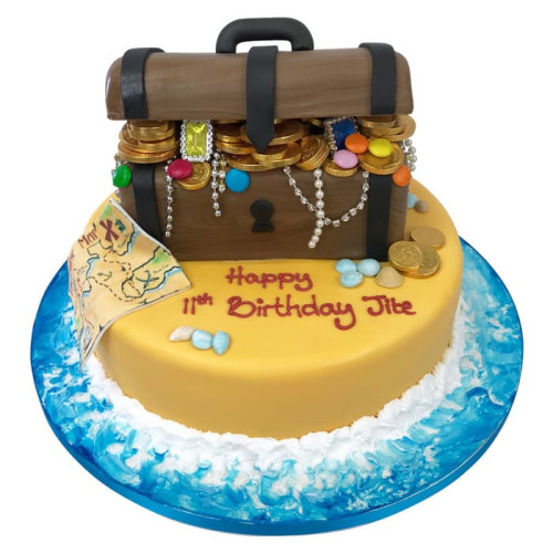 Pirate Treasure Chest Fondant Cake Delivery in Ghaziabad
