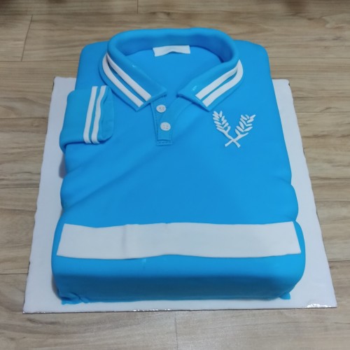 Blue T-shirt Shape Fondant Cake Delivery in Ghaziabad