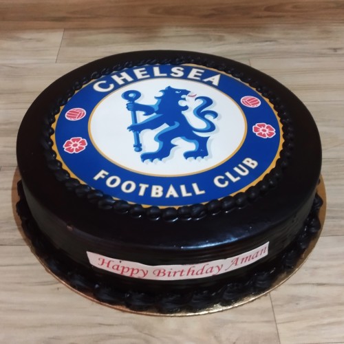 Chelsea Football Club Logo Photo Cake Delivery in Ghaziabad