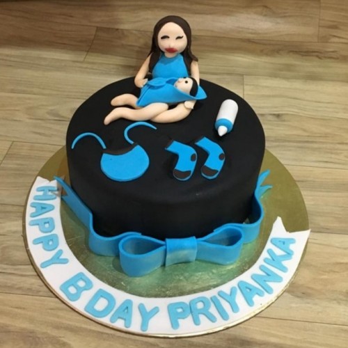 Mother With Baby Fondant Cake Delivery in Ghaziabad