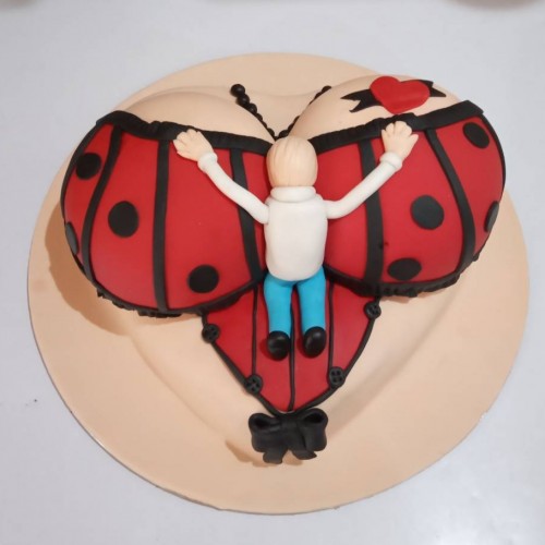 Boy On Boobs Naughty Fondant Cake Delivery in Ghaziabad