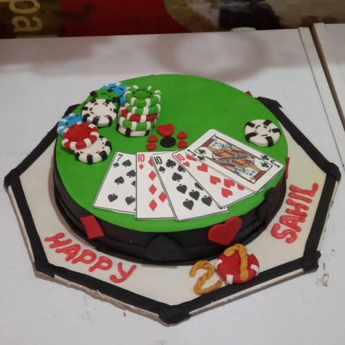 Casino Theme Fondant Cake Delivery in Ghaziabad