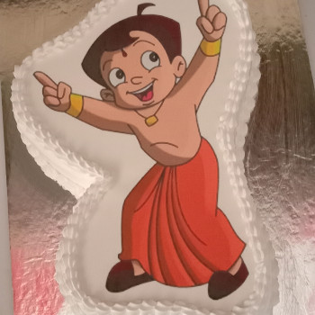 Chota Bheem Cutout Pineapple Cake