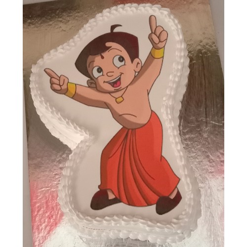 Chota Bheem Cutout Pineapple Cake Delivery in Ghaziabad