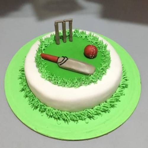 Cricket Pitch Fondant Cake Delivery in Ghaziabad