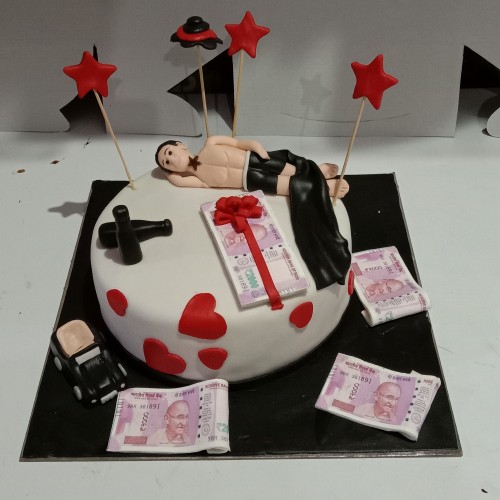 Debauchery Guy Theme Fondant Cake Delivery in Ghaziabad