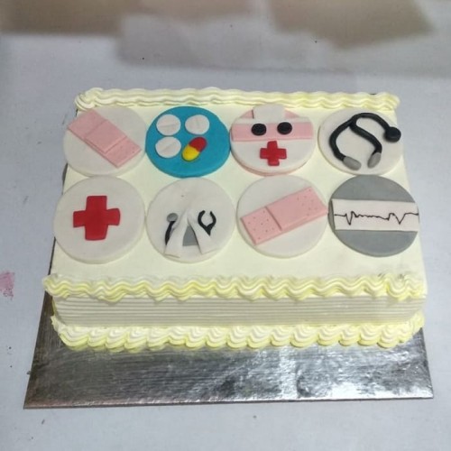 Doctor Theme Semi Fondant Cake Delivery in Ghaziabad