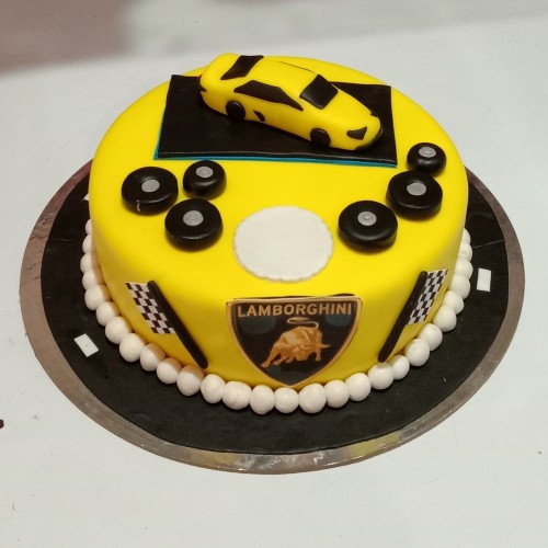 Lamborghini Theme Fondant Cake Delivery in Ghaziabad