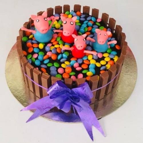 Peppa Pig Family KitKat Cake Delivery in Ghaziabad