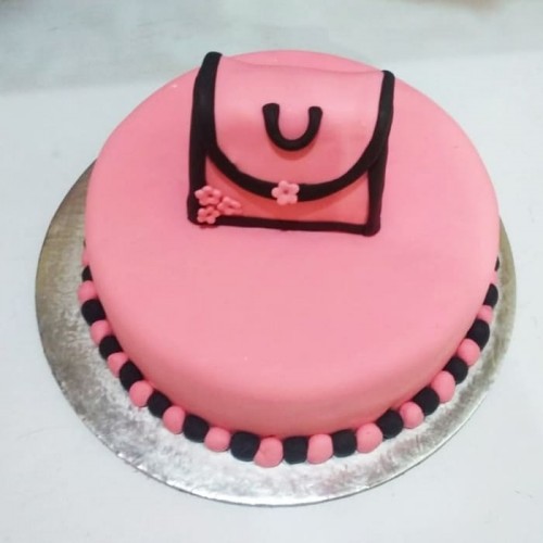 Pink Bag Theme Fondant Cake Delivery in Ghaziabad