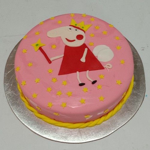 Pink Peppa Pig Angel Cake Delivery in Ghaziabad