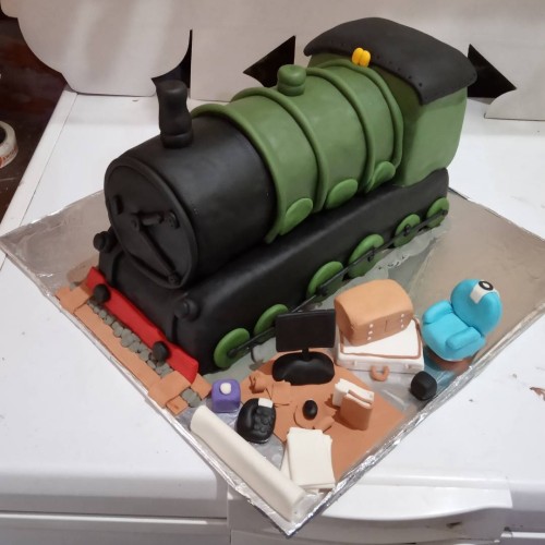 Steam Engine Train Fondant Cake Delivery in Ghaziabad