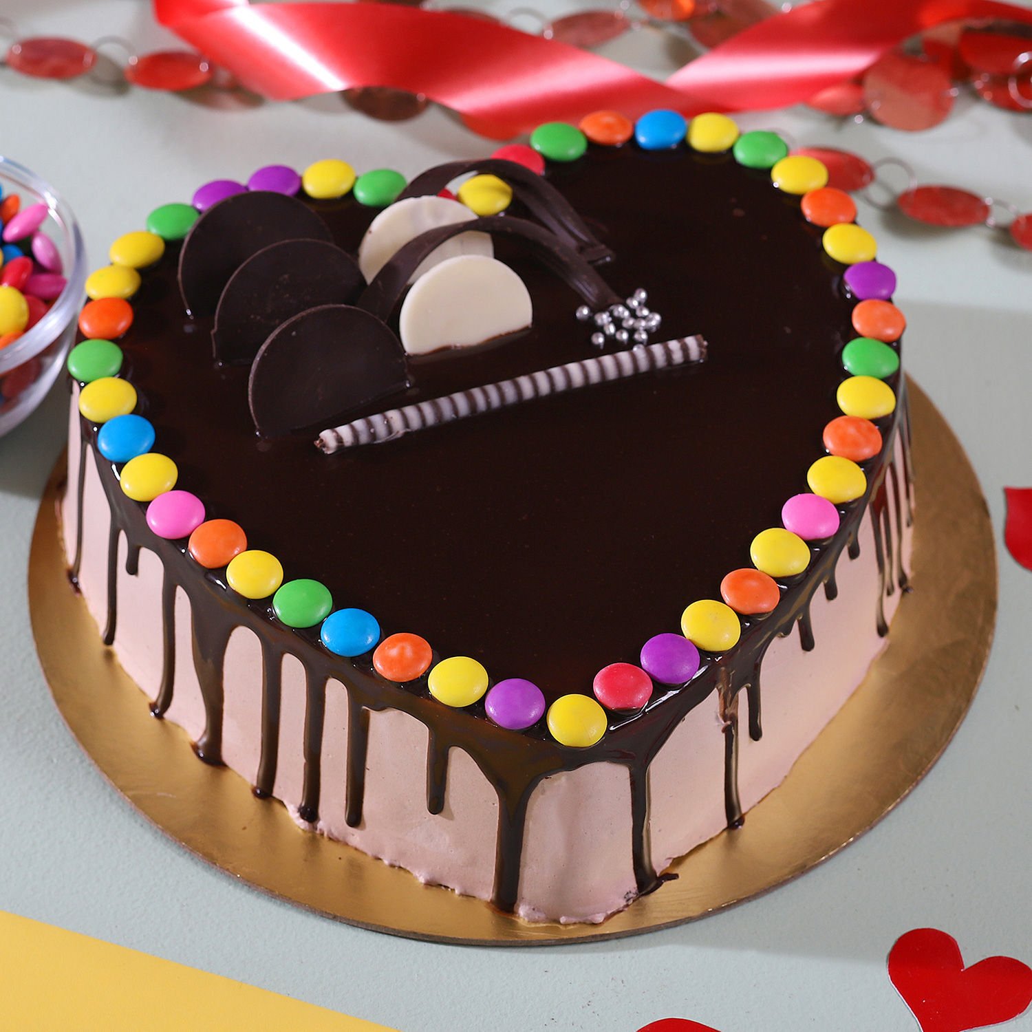 Online Hearty Gems Chocolate Cake Delivery in Ghaziabad